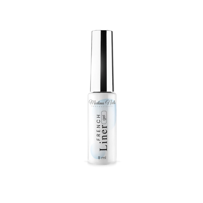 Modena Nails Professional Biały żel do malowania końcówek french z pędzelkiem - French Liner Gel 8ml