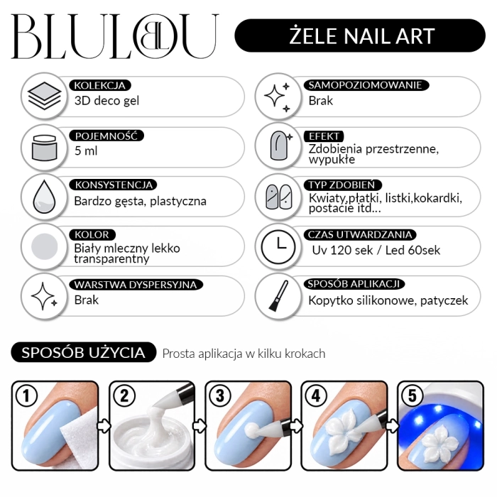 BL żele nail art - 3D DECO czarne.webp